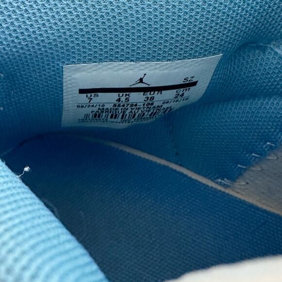 Air Jordan 1 Mid women retro UNC - 554724-106 Sz7 blue white distressed vibe - Picture 11 of 11